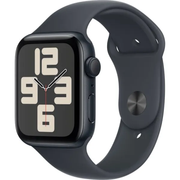 Apple Watch Series SE 2024 44mm Midnight Aluminum Case with Midnight Sport Band S/M